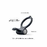 Ерекційне кільце Dorcel Power Clit Black V2 з вібрацією та язичком з щіточкою - мініатюра 3