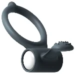 Ерекційне кільце Dorcel Power Clit Black V2 з вібрацією та язичком з щіточкою - мініатюра 1