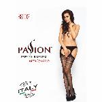 Бодістокінг Passion BS002 black, імітація панчіх і пояса - мініатюра 3