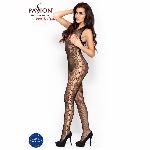 Бодістокінг Passion BS003 black, комбінезон, дрібна сіточка - мініатюра 6