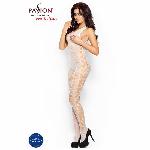 Бодістокінг Passion BS003 white, комбінезон, дрібна сіточка - мініатюра 5
