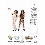 Бодістокінг Passion BS008 white, комбінезон, імітація панчіх і пояса - мініатюра 2