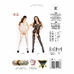 Бодістокінг Passion BS012 black, комбінезон, імітація панчіх і пояса - мініатюра 2