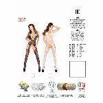 Бодістокінг Passion BS017 white, комбінезон, імітація панчіх і пояса - мініатюра 2