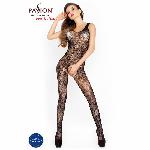 Бодістокінг Passion BS020 black, комбінезон, фантазійний візерунок - мініатюра 5