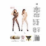 Бодістокінг Passion BS020 white, комбінезон, фантазійний візерунок - мініатюра 3