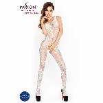 Бодістокінг Passion BS020 white, комбінезон, фантазійний візерунок - мініатюра 4