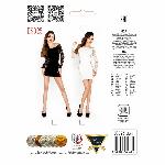Бодістокінг Passion BS025 black, сукня-сітка, спущене плече, довгий рукав - мініатюра 2