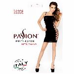 Бодістокінг Passion BS026 black, сукня-сітка на бретелях - мініатюра 3