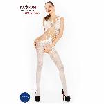 Бодістокінг Passion BS030 white, комбінезон, імітація топа і легінсів - мініатюра 5
