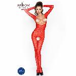 Бодістокінг Passion BS031 red, комбінезон з відкритими грудьми - мініатюра 5