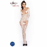 Бодістокінг Passion BS031 white, комбінезон з відкритими грудьми - мініатюра 6