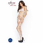 Бодістокінг Passion BS032 white, комбінезон, топ і велика сітка - мініатюра 5