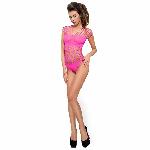 Бодістокінг Passion BS035 pink, боді, імітація топа та трусиків - мініатюра 5