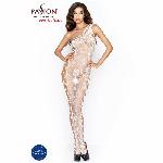 Бодістокінг Passion BS036 white, комбінезон, лямки через одне плече - мініатюра 2