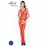 Бодістокінг Passion BS038 red, комбінезон, імітація панчіх і пояса - мініатюра 5