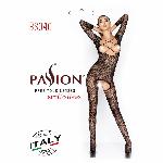 Бодістокінг Passion BS040 black, комбінезон з відкритими грудьми - мініатюра 3