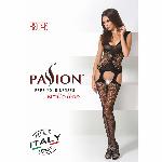Бодістокінг Passion BS046 black, комбінезон з імітацією панчіх - мініатюра 5