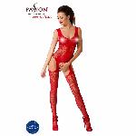 Бодістокінг Passion BS046 red, комбінезон з імітацією панчіх - мініатюра 2