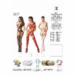 Бодістокінг Passion BS047 red, комбінезон, імітація топа, панчох і пояса - мініатюра 5