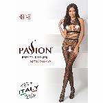Бодістокінг Passion BS048 black, комбінезон, імітація колгот та відкритого топа - мініатюра 5