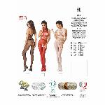 Бодістокінг Passion BS048 red, комбінезон, імітація колгот та відкритого топа - мініатюра 5