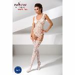 Бодістокінг Passion BS051 white, комбінезон, імітація панчох і боді - мініатюра 2