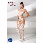 Бодістокінг Passion BS053 white, комбінезон, імітація панчох і пояса - мініатюра 2