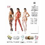 Бодістокінг Passion BS053 white, комбінезон, імітація панчох і пояса - мініатюра 5