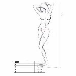 Бодістокінг Passion BS054 white, комбінезон, імітація панчіх, відкритий животик - мініатюра 4