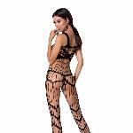 Бодістокінг Passion BS058 black, комбінезон, дуже повітряний - мініатюра 2