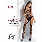 Бодістокінг Passion BS060 black, комбінезон, імітація трусиків і гольфів - мініатюра 7