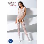 Бодістокінг Passion BS061 white, комбінезон, імітація панчіх - мініатюра 2