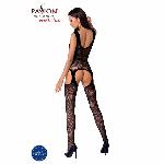 Сітчастий бодістокінг Passion BS062 One Size, Black, комбінезон, імітація панчіх, відкритий доступ - мініатюра 4