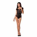 Бодістокінг Passion BS064 One Size, Black, боді, закрите плече, відкритий доступ - мініатюра 3