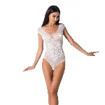 Бодістокінг Passion BS064 One Size, White, боді, закрите плече, відкритий доступ - мініатюра 1