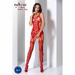 Бодістокінг Passion BS066 One Size, Red, комбінезон, імітація панчіх і пояса з гартерами - мініатюра 2