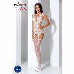 Бодістокінг Passion BS066 One Size, White, комбінезон, імітація панчіх і пояса з гартерами - мініатюра 2