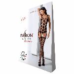 Бодістокінг Passion BS067 black, комбінезон, імітація панчіх і топа на бретелях - мініатюра 7