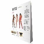 Бодістокінг Passion BS067 red, комбінезон, імітація панчох і топа на бретелях - мініатюра 6