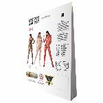 Бодістокінг Passion BS068 red, комбінезон, велика сітка, довгий рукав - мініатюра 6