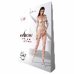 Бодістокінг Passion BS068 white, комбінезон, велика сітка, довгий рукав - мініатюра 5