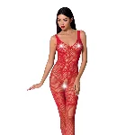 Бодістокінг Passion BS069 red, комбінезон, імітація панчох і боді - мініатюра 1