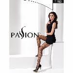 Колготки в сіточку без виділених трусиків Passion TI020 типу Кабаретка 3/4 (fishnet), nero - мініатюра 4