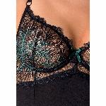 Корсет з пажами Passion Exclusive FLORIS CORSET L/XL, black, трусики - мініатюра 5