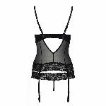 Корсет з відкритими грудьми Passion Exclusive NORTH CORSET XXL/XXXL, black, пажі, трусики, шнурівка - мініатюра 3