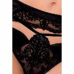 Комплект білизни Passion Exclusive TONYA SET S/M, black, трусики, ліф, пояс для панчох - мініатюра 2