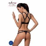 Комплект білизни Passion Exclusive HAGAR SET XXL/XXXL, black, стрепи трусики та ліф - мініатюра 2
