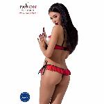 Комплект білизни Passion Exclusive CHERRY SET OpenBra L/XL, red, відкритий ліф, трусики-спідничка - мініатюра 2