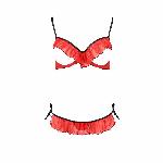 Комплект білизни Passion Exclusive CHERRY SET OpenBra XXL/XXXL red, відкритий ліф, трусики-спідничка - мініатюра 5